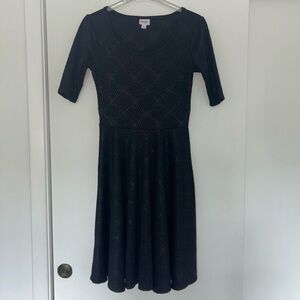 LuLaRoe Nicole Black Textured Dress